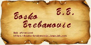 Boško Brebanović vizit kartica